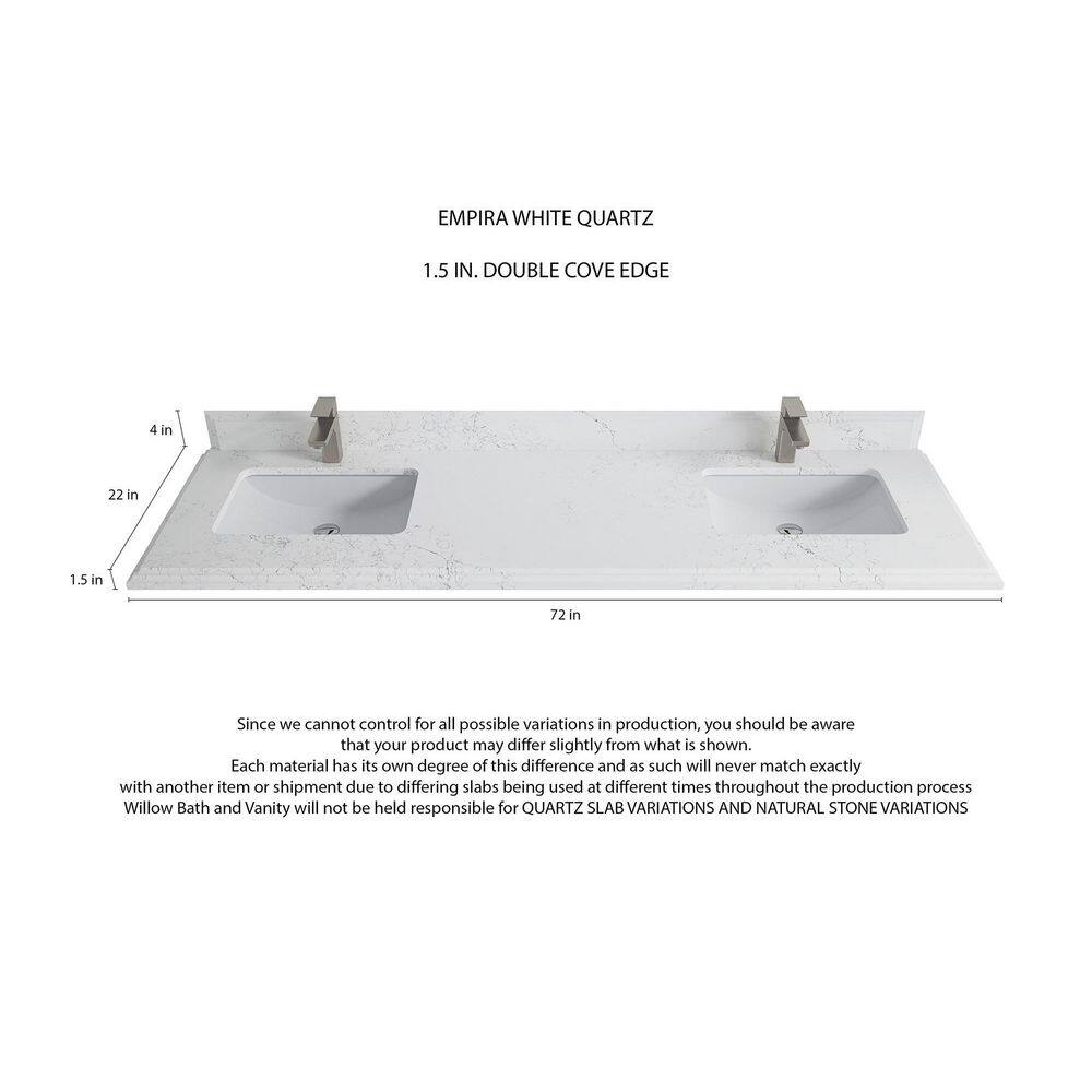 72'' Light Natural Teak Double Sink Bathroom Vanity with Quartz Top