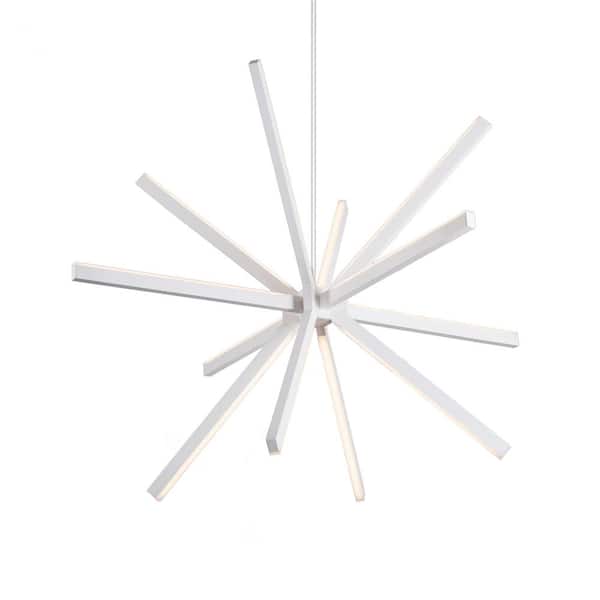 KUZCO Sirius 48-Watt 48 in. 12-Light Integrated LED White Chandelier