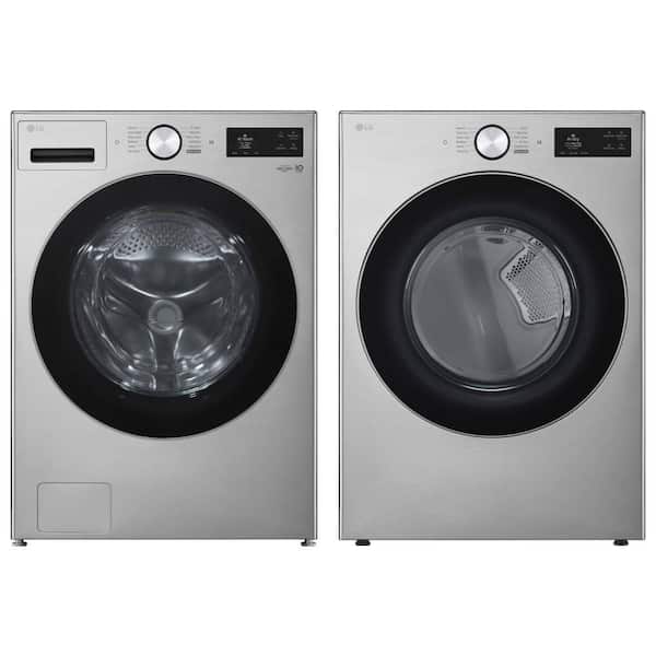 5.0 cu. ft. Stackable Smart Front Load Washer and 7.4 cu. ft. Vented Stackable Dryer in Graphite Steel set