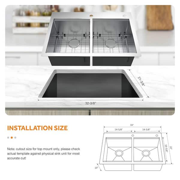 Waterfall Sink Kitchen Stainless Steel Topmount Sink lavabo – BLIOTE