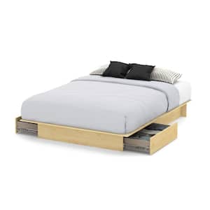 Step One Natural Maple Queen Platform Bed with Storage