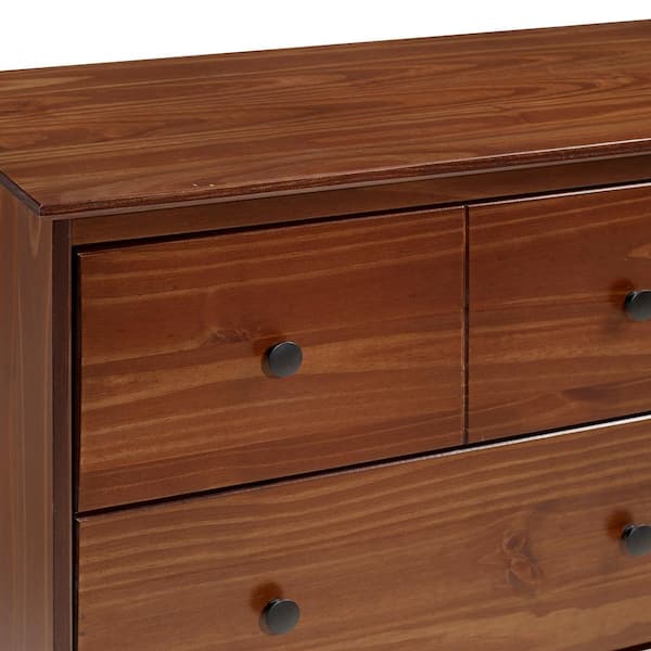 Walker Edison Furniture Company Classic Mid Century Modern 6-Drawer Walnut  Solid Wood Dresser HDR6DDDRWT - The Home Depot