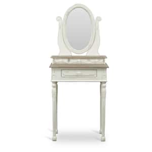 Alys White and Light Brown French Vanity