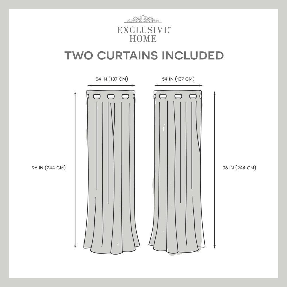 Slate Blue Velvet Light-Filtering Grommet Curtain Panels, 54" x 96"