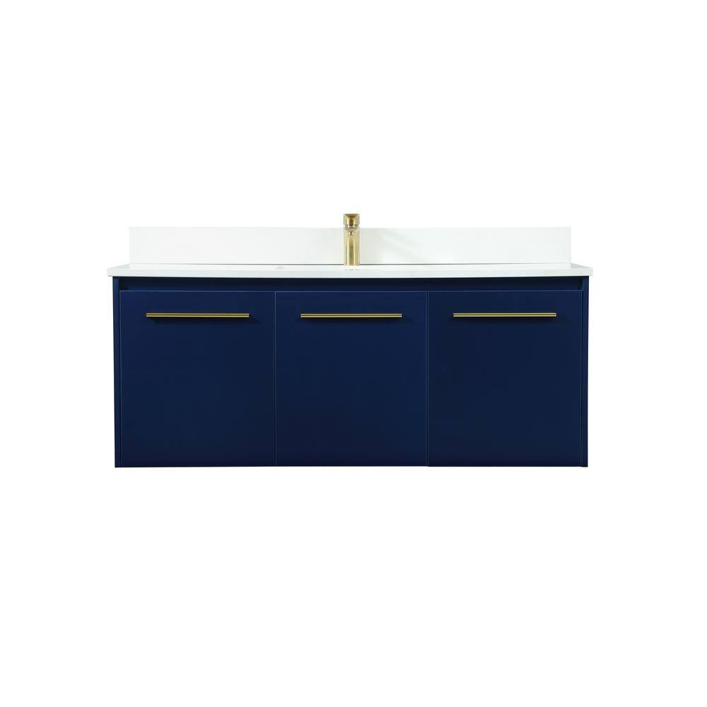 Simply Living 48 in. W x 18 in. D x 19.7 in. H Bath Vanity in Blue with Ivo