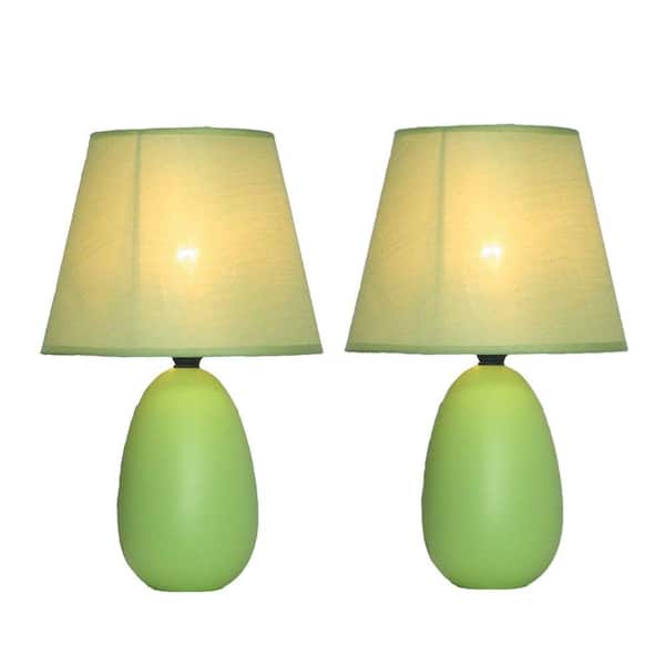 Simple Designs 9 45 In Green Oval Egg, Simple Designs Lt2008 Org Mini Ceramic Globe Table Lamp Orange