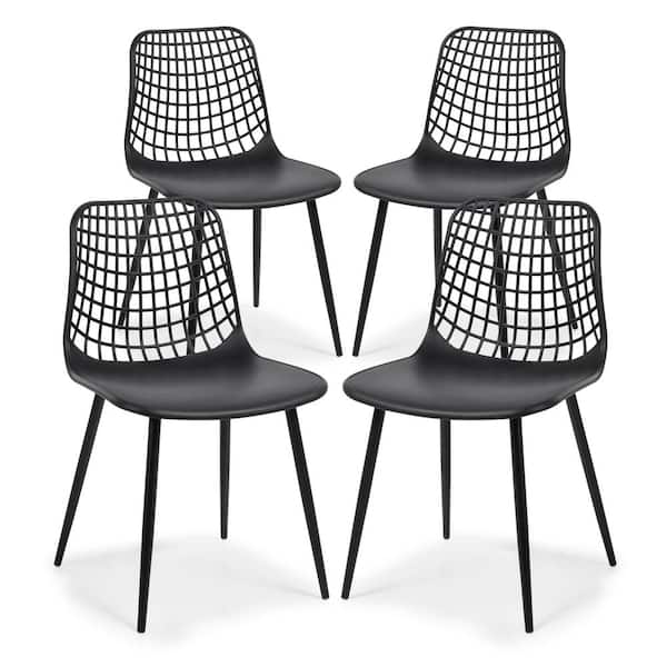 Poly and Bark Marais Black Dining Chair in (Set of 4)