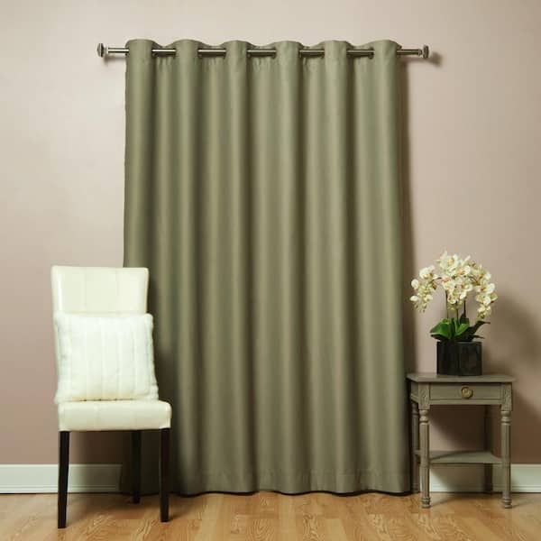 Best Home Fashion 80 in. W x 84 in. L Olive Wide Flame Retardant Blackout Curtain Panel