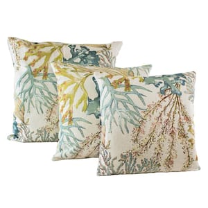 Coral Reef Caribbean Blue/Green 20x20 Throw Pillow and Insert