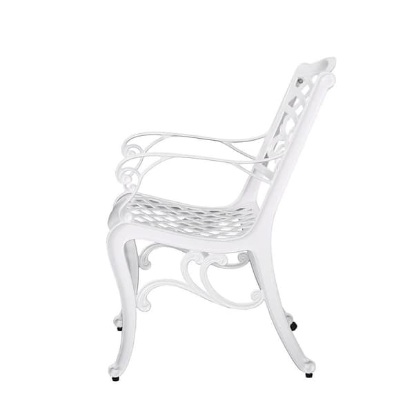 Phoenix White 7-Piece Metal Rectangular Outdoor Patio Dining Set