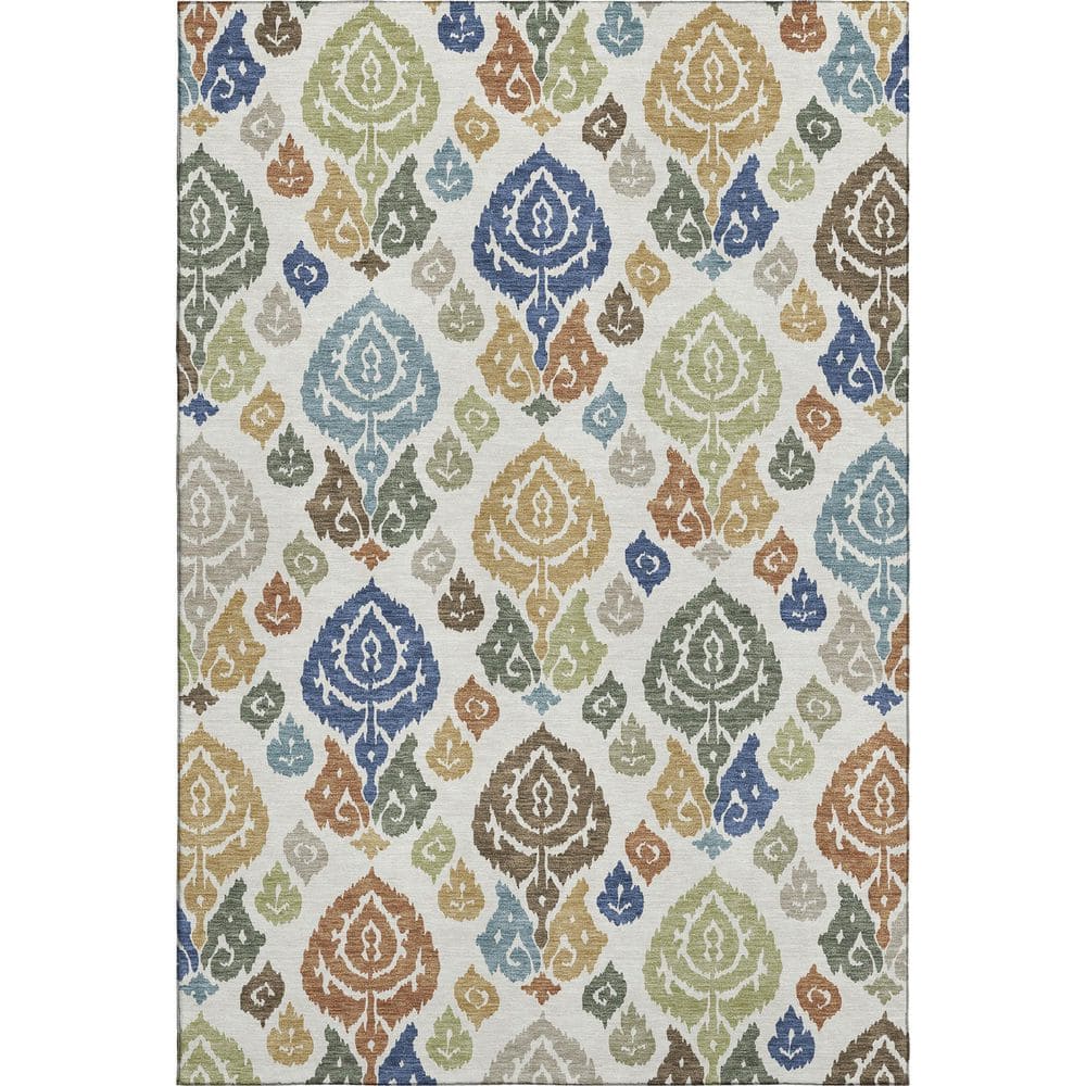 Mayfield Premium Machine Washable Abstract AMF2460 Ivory 9 ft. x 12 ft. Area Rug price history on PriceWatchPro