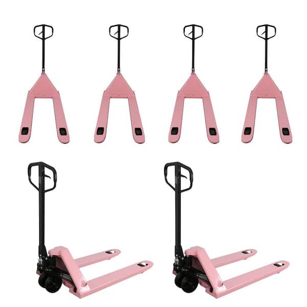 TORY CARRIER (6-Pack) Durable Hand Pallet Jack Pink 5500 lbs. Hydraulic Pallet Truck with 48 x 27 in. Forks