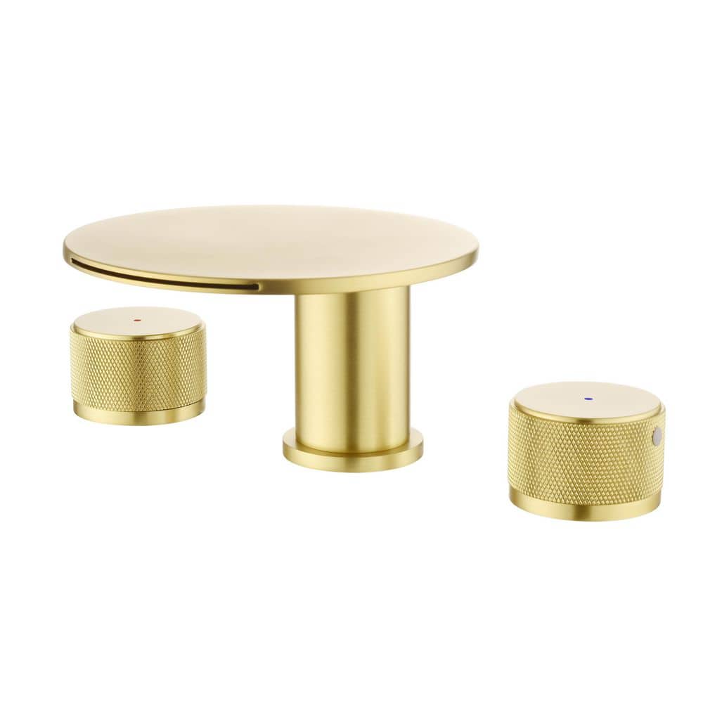 Bathroom Sink Widespread Faucet 2 Knob Handle in Brushed Gold price history on PriceWatchPro