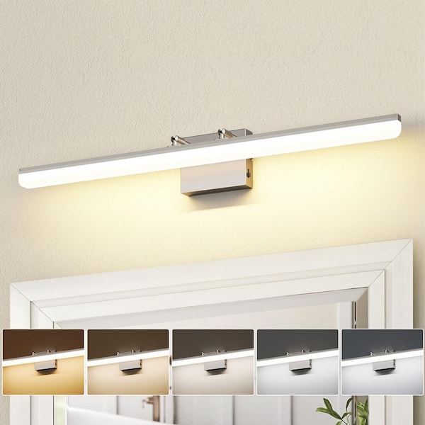 31.69 in. 1-Light Nickel LED Bathroom Vanity Light Bar with 5-CCT Adjustable Switch