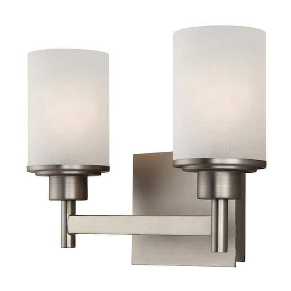 Unbranded Lyndi 2-Light Brushed Nickel Bath Light