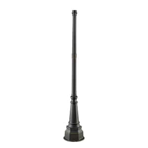 Outdoor Post 84.25 in. Oil Rubbed Bronze Aluminum Hardwired Surface Mount/Base Outdoor Weather Resistant Light Post