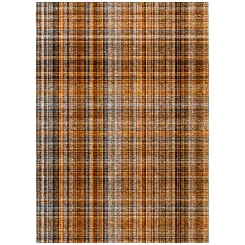 Terracotta 9 ft. x 12 ft. Woven Plaid Rectangle Indoor/Outdoor Area Rug price history on PriceWatchPro
