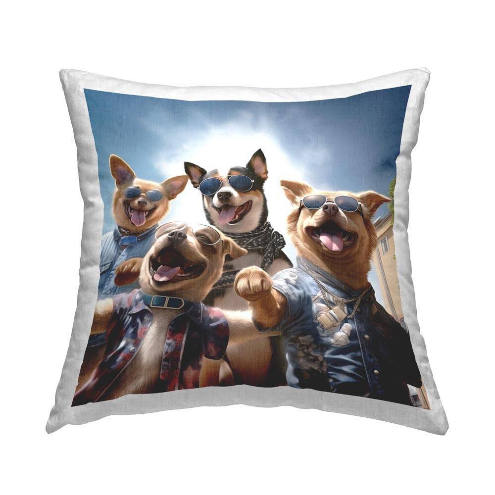 Happy Dog Friends Blue Print Polyester 18 in. x 18 in. Throw Pillow price history on PriceWatchPro