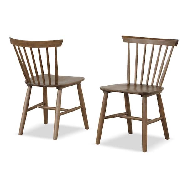 Everoa Walnut Wood Windsor Chair (Set of 2)