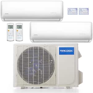 Olympus 18,000 BTU 1.5 Ton 2-Zone Ductless Mini Split Air Conditioner and Heat Pump, 25 ft. Install Kit - 230V/60Hz