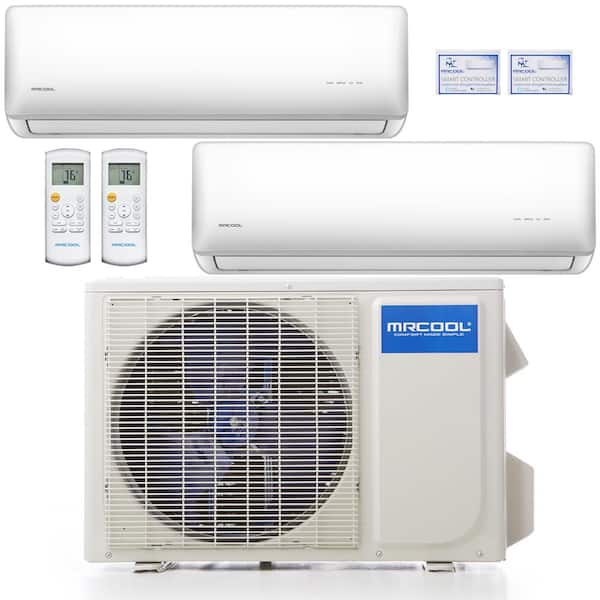 MRCOOL Olympus 18,000 BTU 1.5 Ton 2-Zone Ductless Mini Split Air Conditioner and Heat Pump, 16 ft. Install Kit - 230V/60Hz