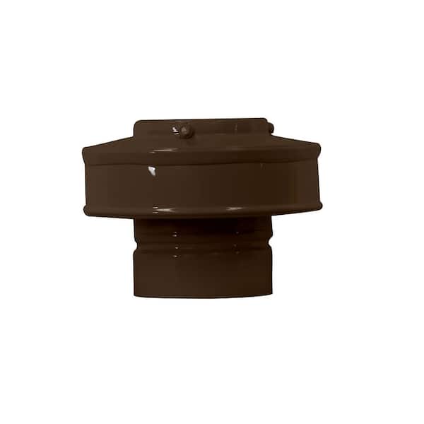 Active Ventilation 3 in. Diameter Aluminum Static Roof Vent Pipe Cap in Brown