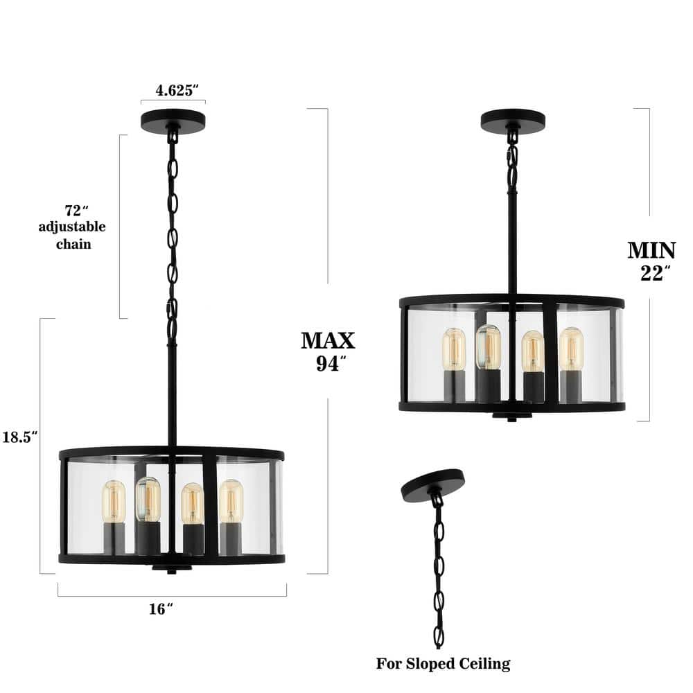 Luminous Globe 4-Light LED Pendant with Clear Glass Shade