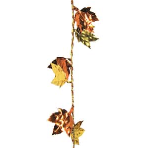 9 ft. Autumn Gold/Orange Maple Leaf Wire Garland (Set of 4)