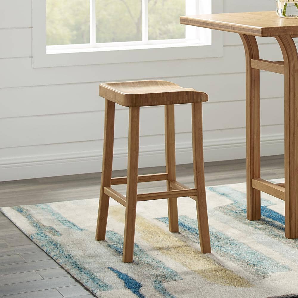 Caramelized Bamboo Saddle Style Counter Stool