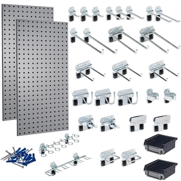 Triton Products 1/4 in. Custom Painted White Pegboard Wall Organizer with  36-Piece Locking Hooks TPB-36WH-Kit - The Home Depot