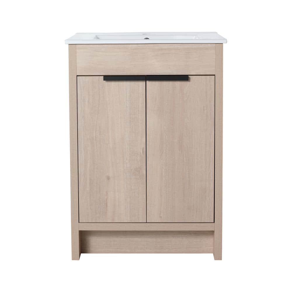 18.31 in. W x 24.00 in. D x 34.25 in. H Freestanding Bath Vanity in White C