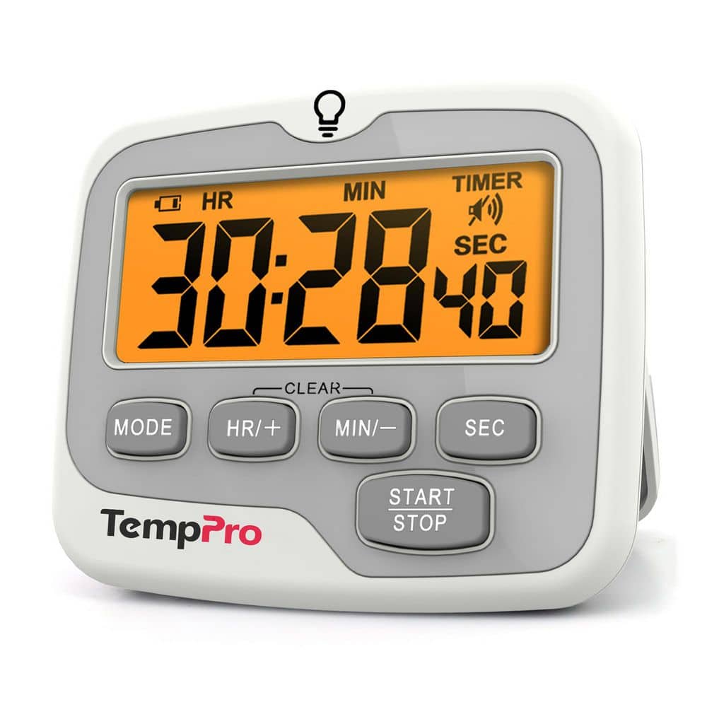 TempPro TM01W Kitchen Timer with Count Up and Countdown Timers