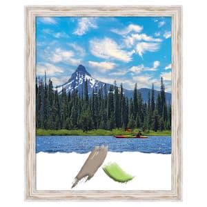 Alexandria White Wash Narrow Wood Picture Frame Opening Size 22 x 28 in.