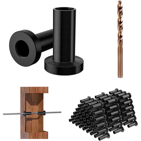 20er-Set Edelstahl-Schutzhülsen Für Kabelgeländer – 1/8, 5/32, 3/16 Zoll, 316er-Edelstahl, Für Holzpfosten, DIY-Balustraden & Terrassengeländer
