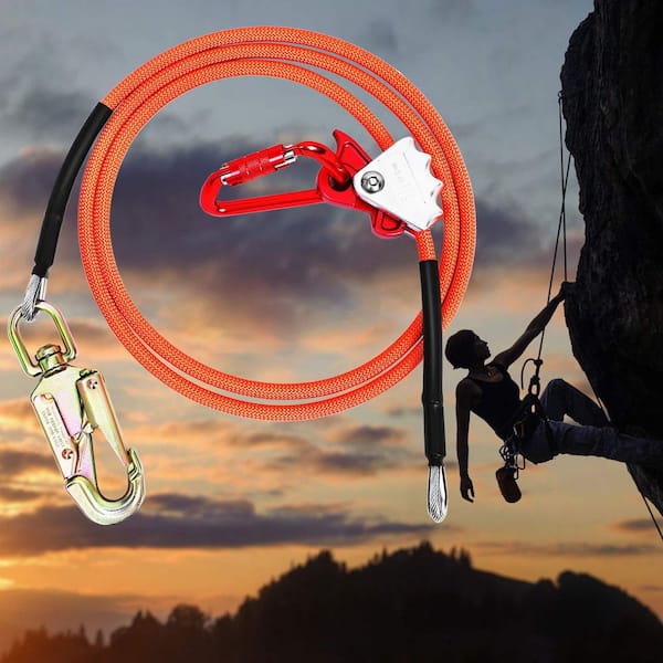 Triple Rope Wire Core Flip Line 12ft - 1/2 Inch Arborist Rope With Triple Lock ...