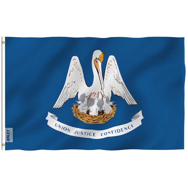 ANLEY Fly Breeze 3 ft. x 5 ft. Polyester Louisiana State Flag 2-Sided Flags Banners with Brass Grommets and Canvas Header