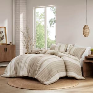 Mesa 3-Piece Tan Cotton Full/Queen Comforter Set