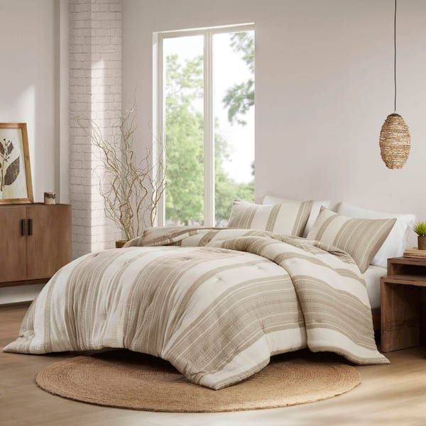 Mesa 3-Piece Tan Cotton King/California King Comforter Set