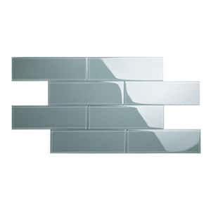 Slate 4 in. x 12 in. x 8mm Glass Subway Backsplash Wall Tile (5 sq. ft./Case)