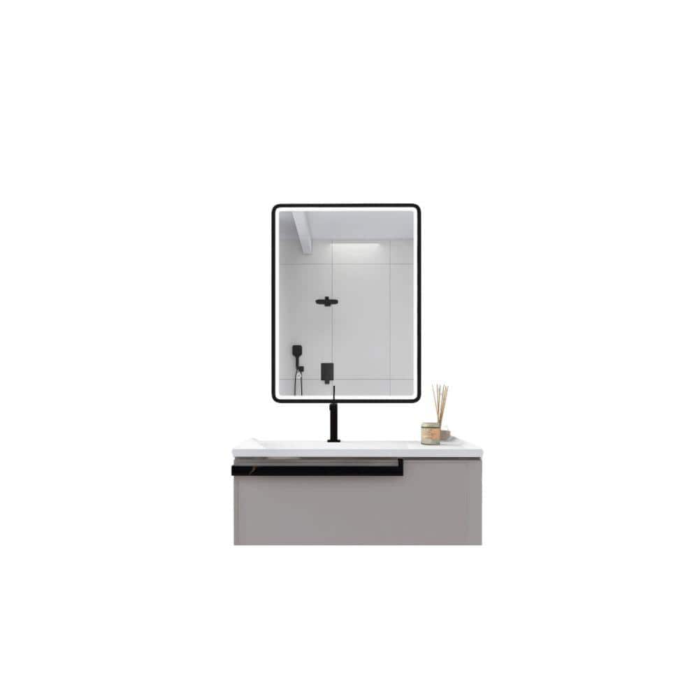 26.38 in. W x 3.94 in. H Rectangular LED Lighted Wall-Mount Bathroom Makeup