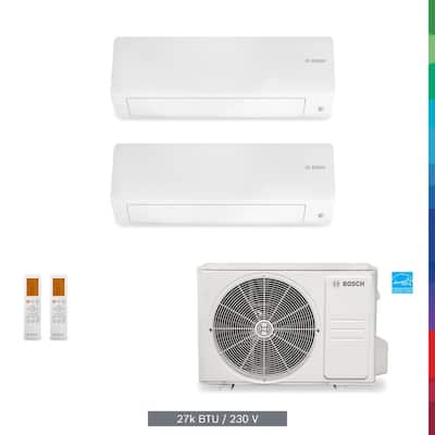 Gen 3 ENERGY STAR 2-Zone 27,000 BTU 2.25-Ton Ductless Mini Split Air Conditioner with Heat Pump 230-Volt