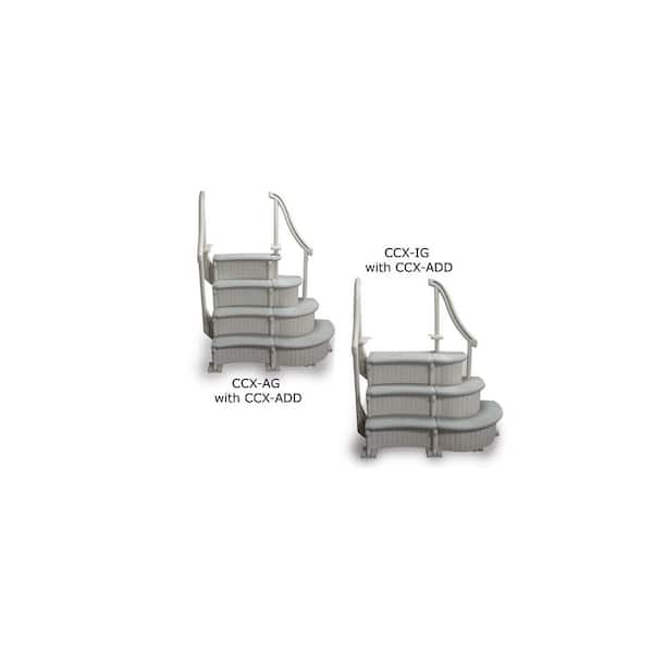 CCX-Addon Inpool Ladder 4 Step System Resin for Above Ground Pools