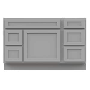 51 in. W x 21 in. D x 32.5 in. H Bath Vanity Cabinet without Top in Gray