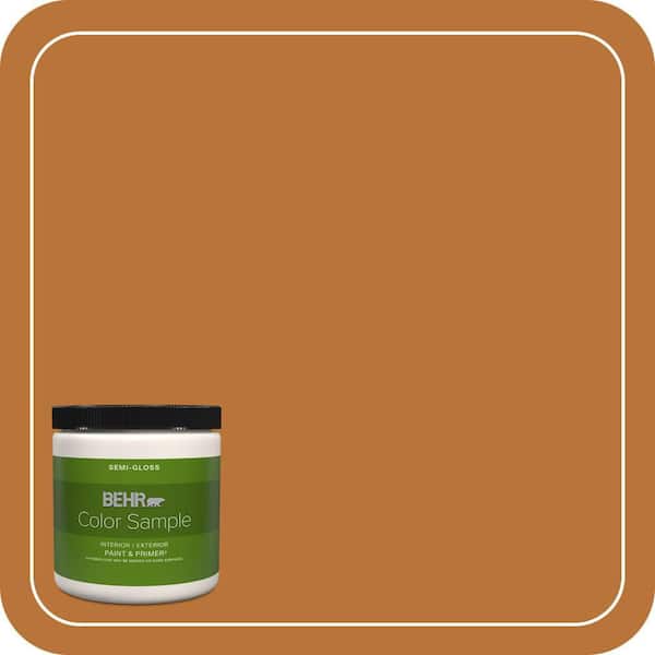 BEHR PREMIUM PLUS 8 oz. #S-H-280 Acorn Spice Semi-Gloss Interior/Exterior Paint & Primer Color Sample