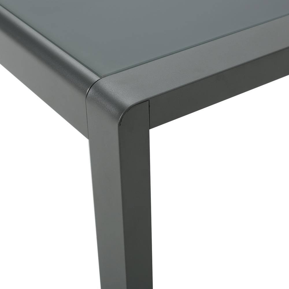 Cape Coral Grey Aluminum and Glass Outdoor Coffee Table