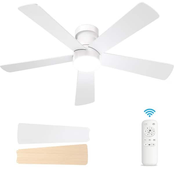 52 in. Integrated LED Indoor/Outdoor White Ceiling Fan with Light Kit and Remote Control