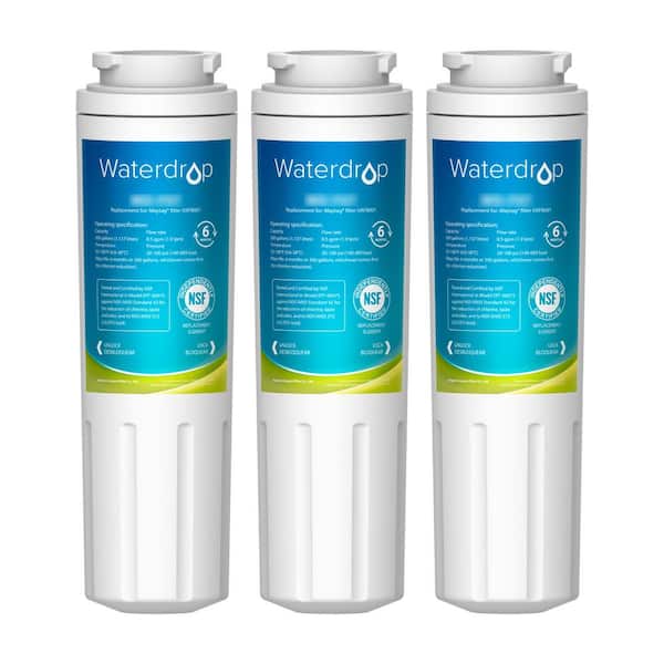 Waterdrop WDS-UKF8001 Refrigerator Water Filter, Replacement for Whirlpool EDR4RXD1, EveryDrop Filter 4, UKF8001AXX-200(3-Pack)