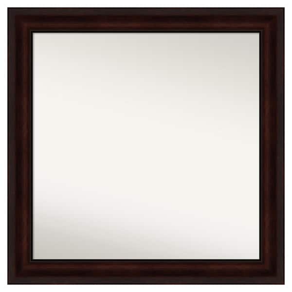 Amanti Art Coffee Bean Brown 31.25 in. x 31.25 in. Custom Non-Beveled Satin Recycled Polystyrene Framed Vanity Wall Mirror