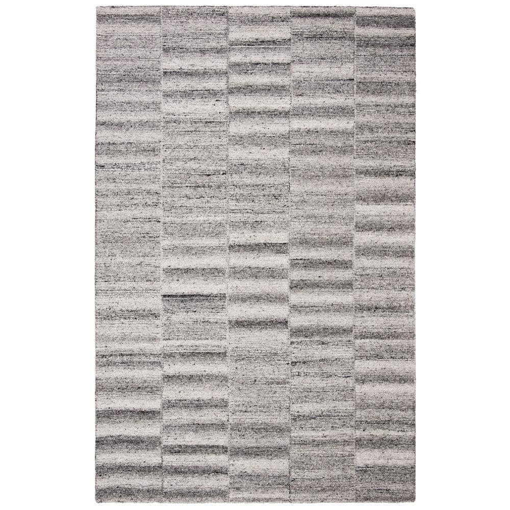 Abstract Gray 8 ft. x 10 ft. Abstract Striped Area Rug