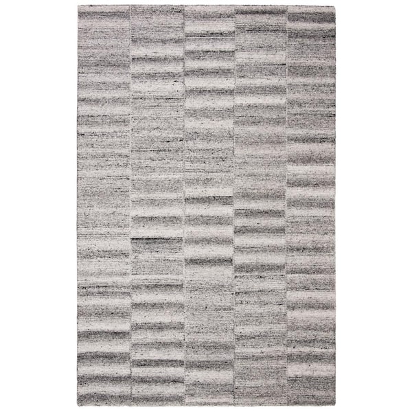 SAFAVIEH Abstract Gray 8 ft. x 10 ft. Abstract Striped Area Rug ABT620F ...